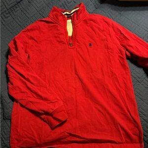 Izod Red Pullover with Striped Collar